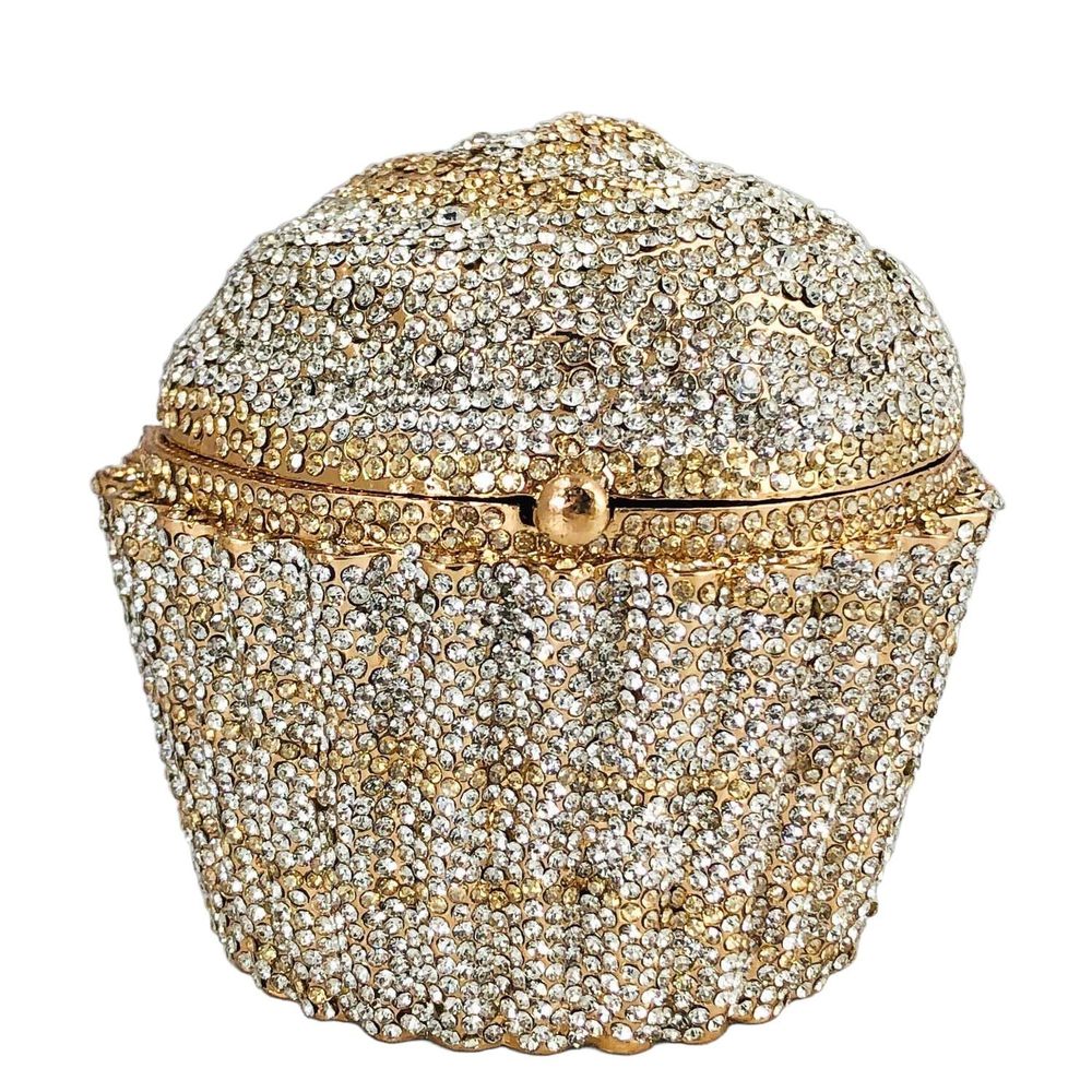 Novelty Cupcake Minaudiere Handbags Evening Bag Party Crystal Clutch UwU